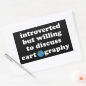 Introverted, maar bereid om cartografie te besprek rechthoekige sticker (Envelop)