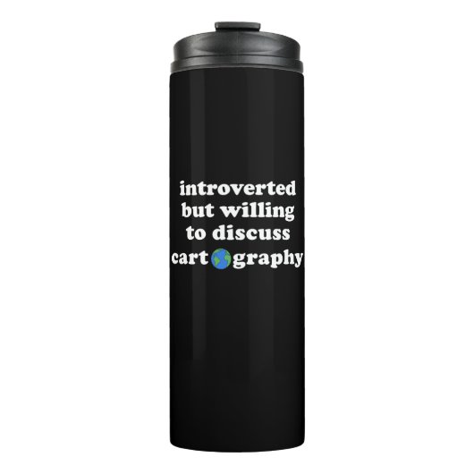 Introverted, maar bereid om cartografie te besprek thermosbeker (Voorkant)