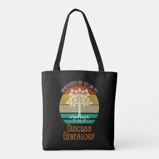 Introverted, maar bereid om de genealogie te bespr tote bag (Achterkant)