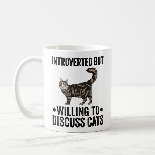 Introverted, maar bereid om de katten te bespreken koffiemok (Links)