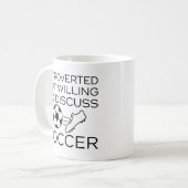 Introverted, maar bereid om de Voetbal te bespreke Koffiemok (Voorkant links)