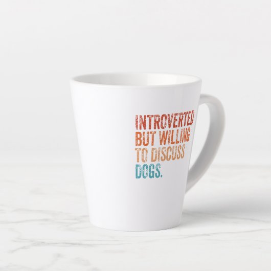 Introverted, maar bereid om het Hondenliefhebber v Latte Mok (Rechterhoek)