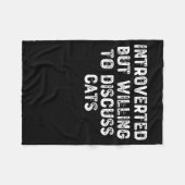 Introverted, maar bereid om katten te bespreken fleece deken (Voorkant (Horizontaal))