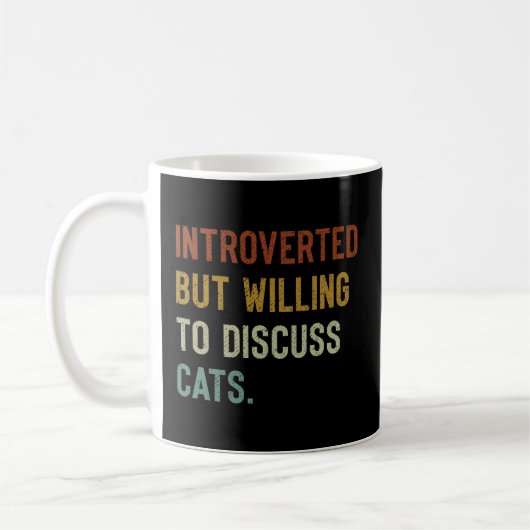 Introverted, maar bereid om katten te bespreken koffiemok (Links)