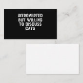 Introverted, maar bereid om katten te bespreken visitekaartje (Voorkant / Achterkant)