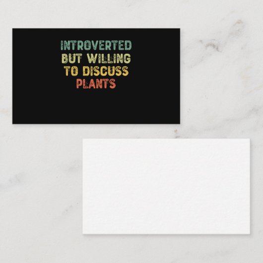Introverted, maar bereid om Plant-Introvrt te besp Visitekaartje (Voorkant / Achterkant)