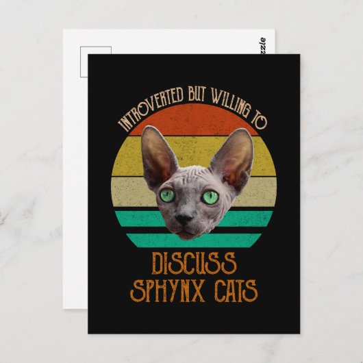Introverted, maar bereid om synxkatten te bespreke briefkaart (Voorkant / Achterkant)