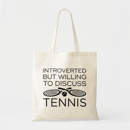 Introverted maar bereid om te bespreken tennis tote bag (Voorkant)