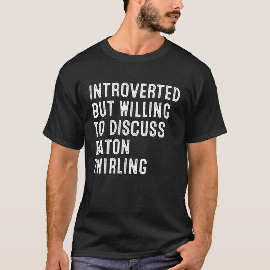 Introverted, maar bereid om te discussiëren over b t-shirt (Voorkant)