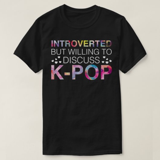Introverted, maar bereid om te discussiëren over d t-shirt (Design voorkant)