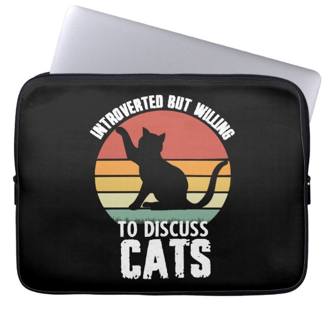 Introverted, maar bereid om te discussiëren over k laptop sleeve (Voorkant)