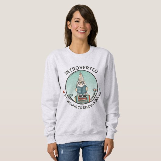 Introverted maar het koelen om Boeken T-shirt te b (Voorkant volledig)