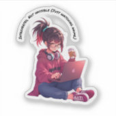 Introverted, No Invisible ( Just Watching Anime) Sticker (Voorkant)