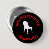 Introverten verenigen zich (afzonderlijk) - Grappi Ronde Button 7,6 Cm (Voorkant /achterkant)
