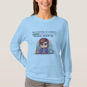 Introverteren in uitvoering – Grappige Retro Pixel T-shirt