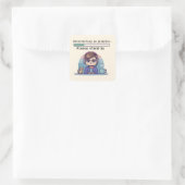 Introverteren in uitvoering – Grappige Retro Pixel Vierkante Sticker (Tas)