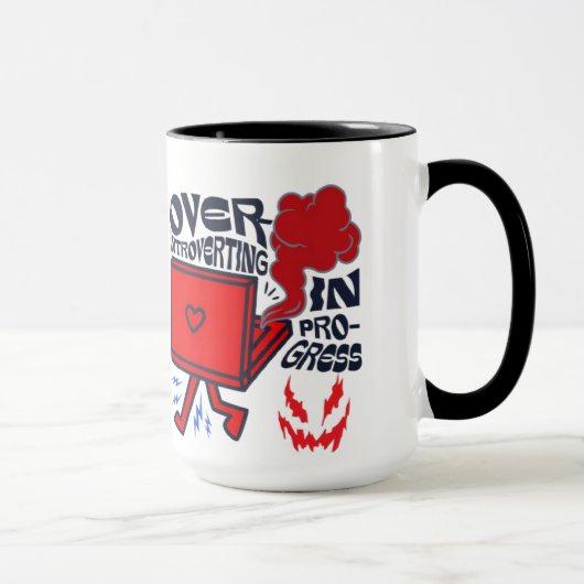 Introverting in Progress Coffee Mok | Grappige mok (Rechts)