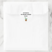 Introverts en planten ronde sticker (Tas)
