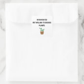 Introverts en planten vierkante sticker (Tas)