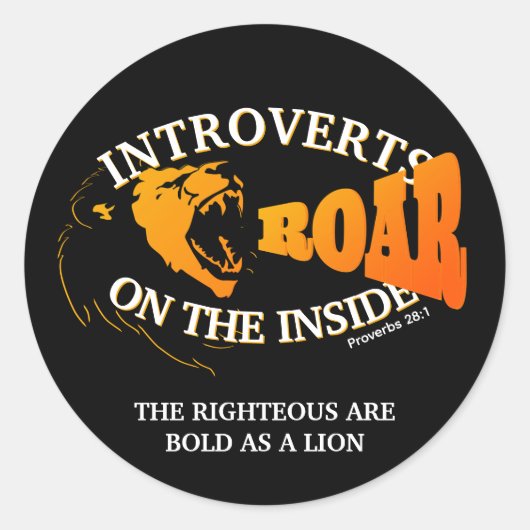 INTROVERTS ROAR AAN DE BINNENZIJDE RONDE STICKER (Voorkant)