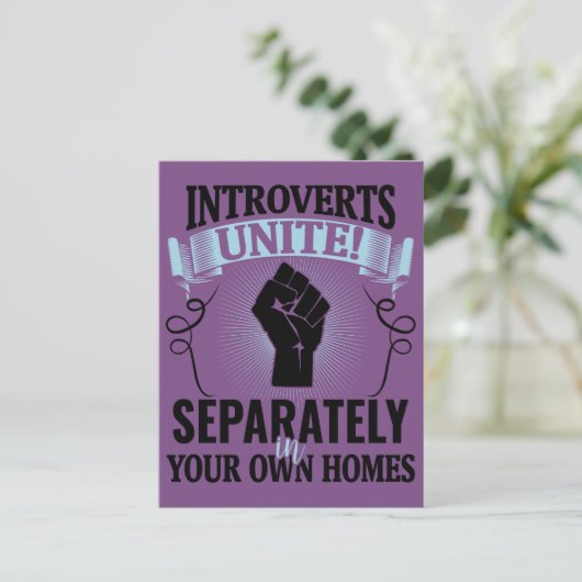 Introverts Unite Briefkaart (Staand voorkant)