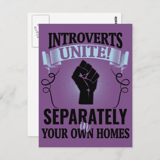Introverts Unite Briefkaart (Voorkant / Achterkant)