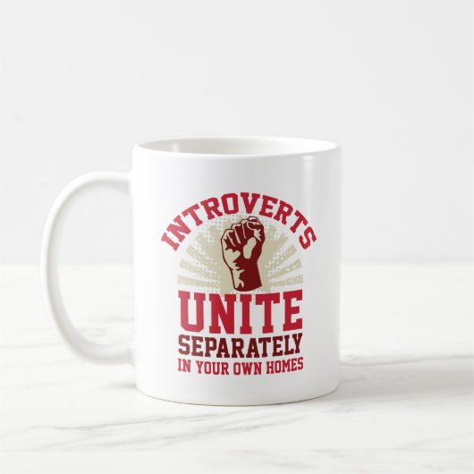 Introverts Unite Briefkaart Koffiemok (Links)