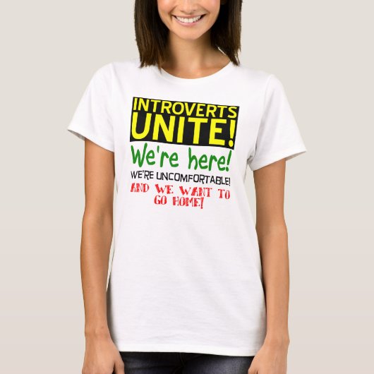 Introverts Unite Funny T-Shirt (Voorkant)