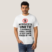 Introverts unite occasionally in small group t-shirt (Voorkant volledig)