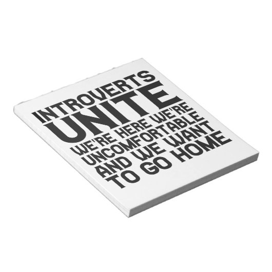 Introverts Unite We re here We're uncomfortabel Notitieblok (Schuin)