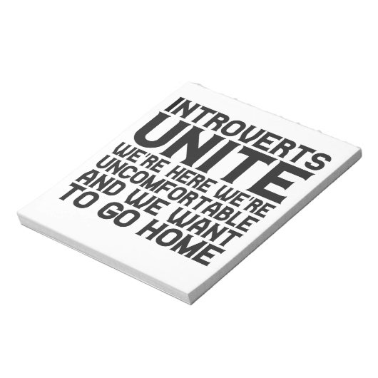 Introverts Unite We re here We're uncomfortabel Notitieblok (Linkerzijde)