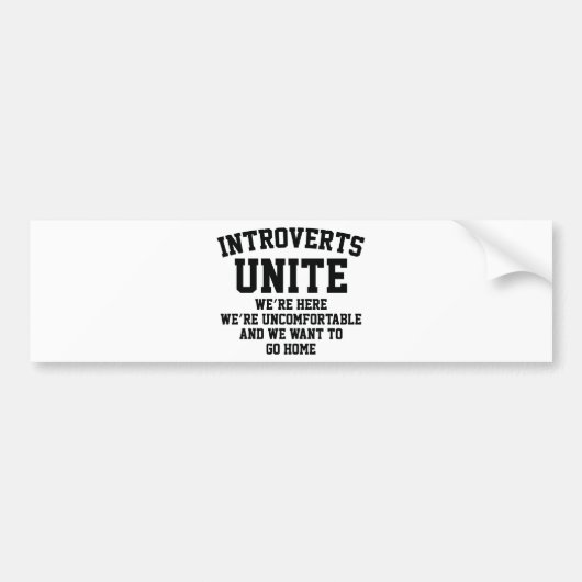 Introverts verenigen bumpersticker (Voorkant)