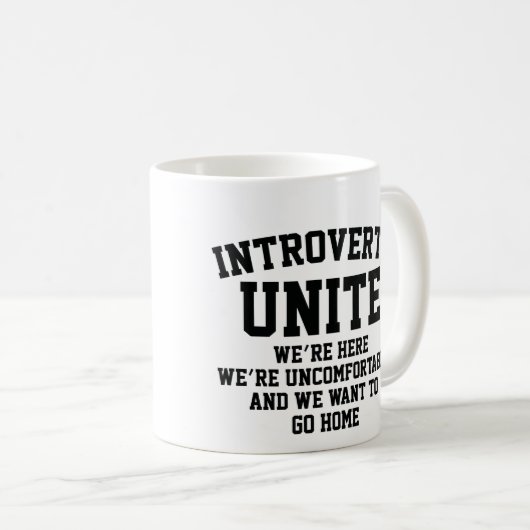 Introverts verenigen koffiemok (Voorkant rechts)