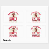 Introverts verenigen rechthoekige sticker (Vel)