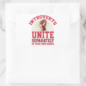 Introverts verenigen rechthoekige sticker (Tas)