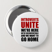 Introverts verenigen ronde button 4,0 cm (Voorkant /achterkant)
