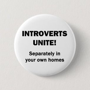 Introverts verenigen. ronde button 5,7 cm