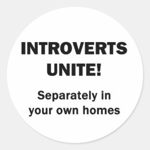 Introverts verenigen. ronde sticker