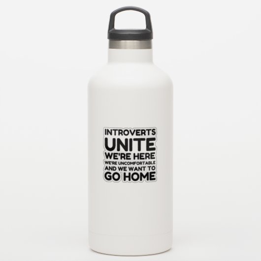 Introverts verenigen sticker (Waterfles)