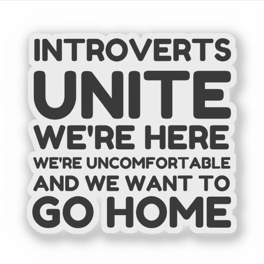 Introverts verenigen sticker (Voorkant)