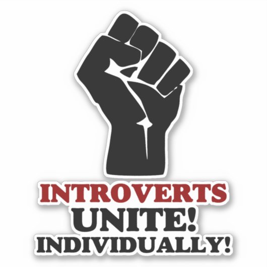 Introverts verenigen sticker (Voorkant)
