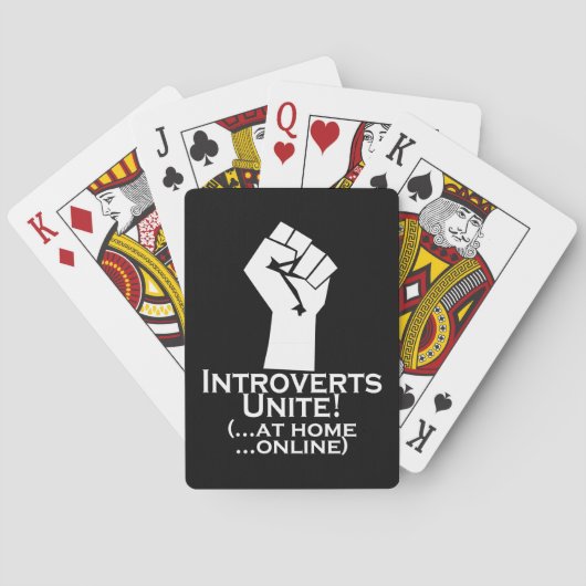 Introverts verenigen, thuis, online, grappig pokerkaarten (Achterkant)