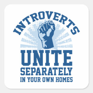 Introverts verenigen vierkante sticker