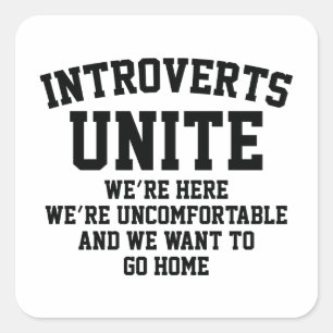 Introverts verenigen vierkante sticker