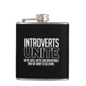 Introverts verenigen: We willen naar huis Heupfles (Voorkant)