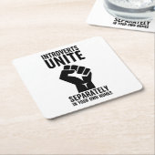 Introverts verenigen zich apart in uw eigen woning kartonnen onderzetters (Schuin)