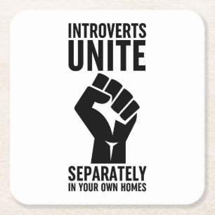 Introverts verenigen zich apart in uw eigen woning kartonnen onderzetters