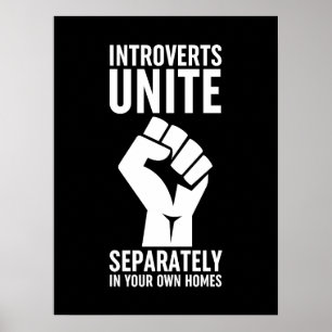 Introverts verenigen zich apart in uw eigen woning poster