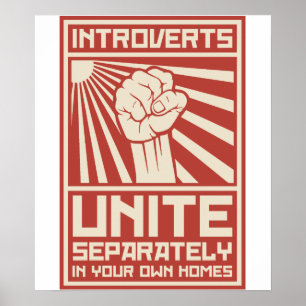 Introverts verenigen zich apart in uw eigen woning poster