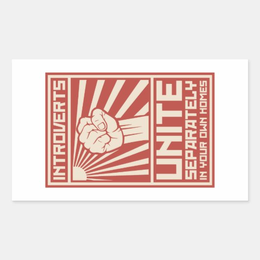 Introverts verenigen zich apart in uw eigen woning rechthoekige sticker (Voorkant)
